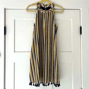 THML Yellow and Blue Stripe Halter Dress size medium